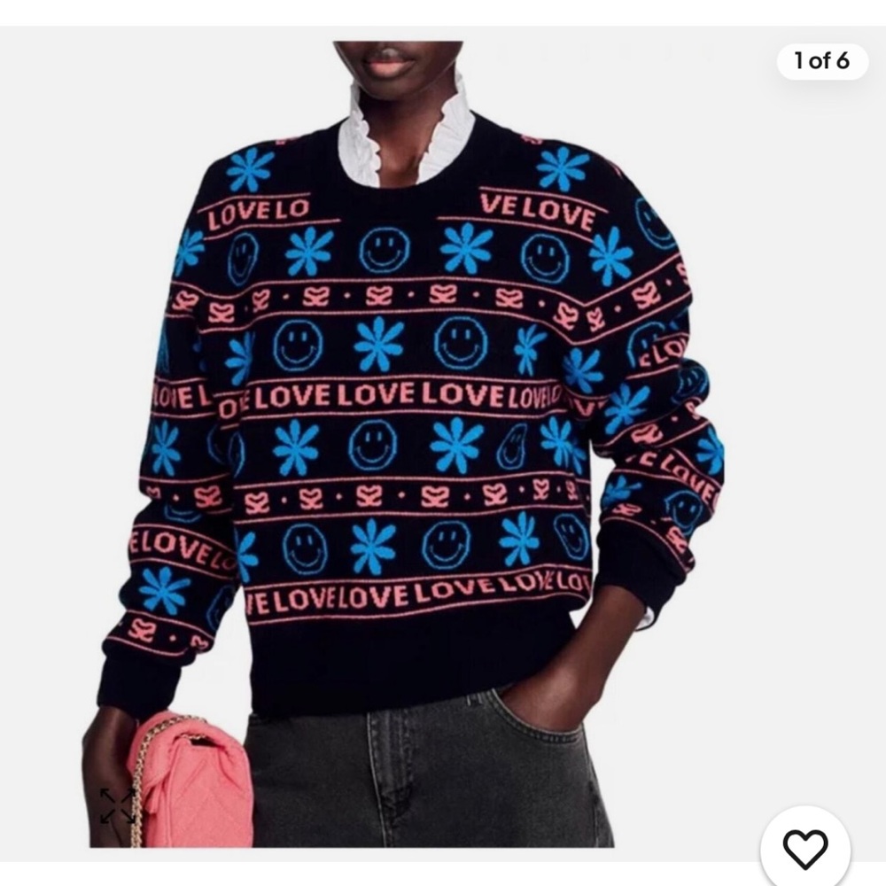 Sandro smiley face sweater